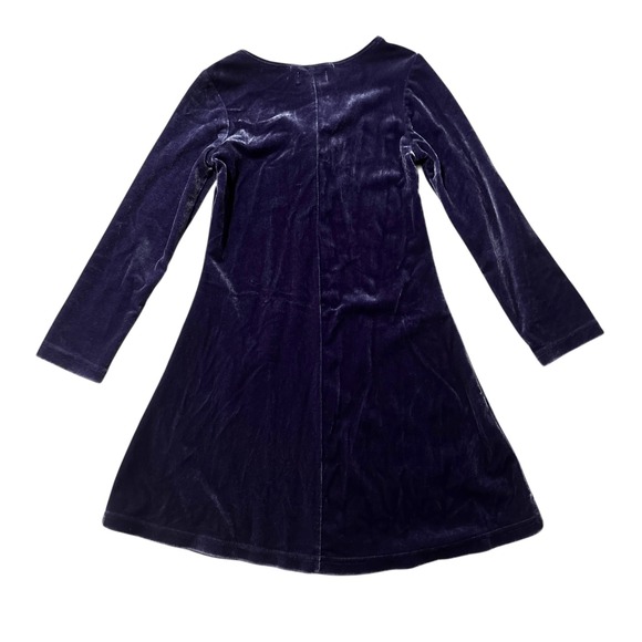 Vintage Girls Dress 5 Childrens Place Purple Velvet Long Sleeve Rose Applique - Picture 2 of 5